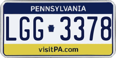PA license plate LGG3378