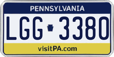 PA license plate LGG3380