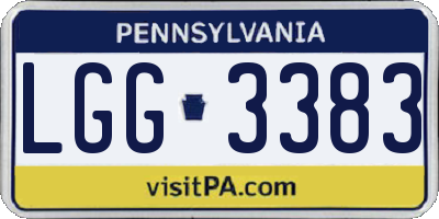 PA license plate LGG3383