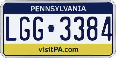 PA license plate LGG3384
