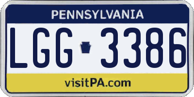 PA license plate LGG3386