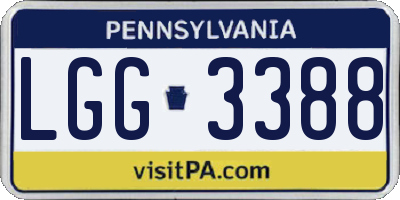 PA license plate LGG3388