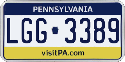 PA license plate LGG3389