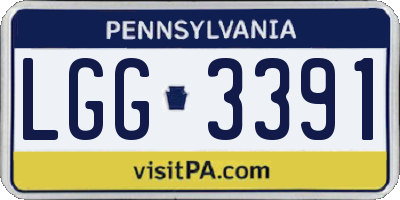 PA license plate LGG3391