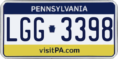 PA license plate LGG3398