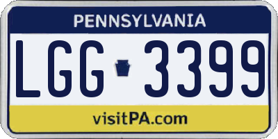 PA license plate LGG3399