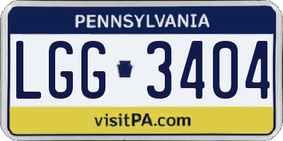 PA license plate LGG3404