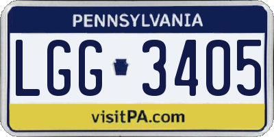 PA license plate LGG3405