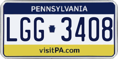 PA license plate LGG3408