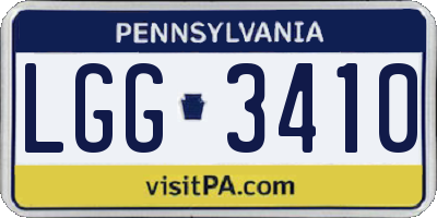 PA license plate LGG3410
