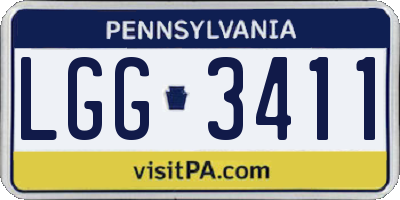 PA license plate LGG3411