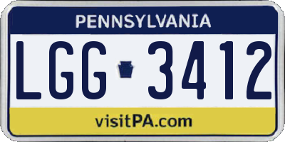 PA license plate LGG3412