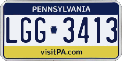PA license plate LGG3413