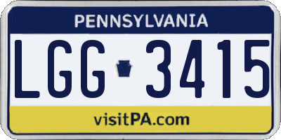 PA license plate LGG3415