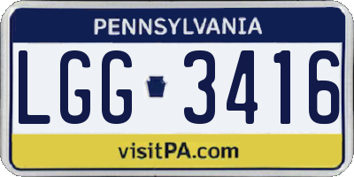 PA license plate LGG3416