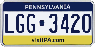 PA license plate LGG3420