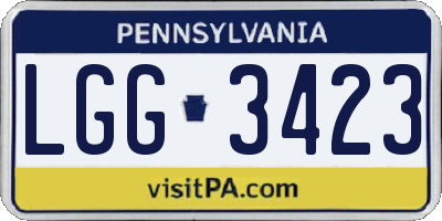PA license plate LGG3423