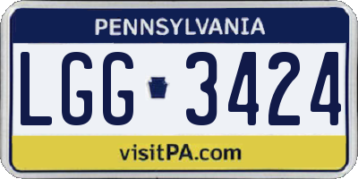 PA license plate LGG3424