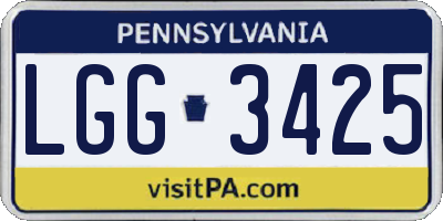 PA license plate LGG3425