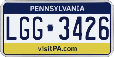 PA license plate LGG3426