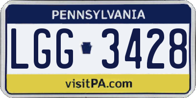 PA license plate LGG3428