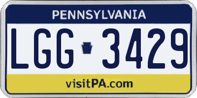 PA license plate LGG3429