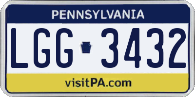 PA license plate LGG3432