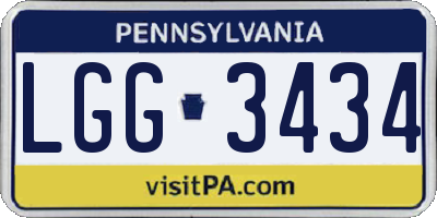 PA license plate LGG3434