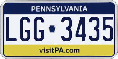 PA license plate LGG3435
