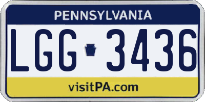PA license plate LGG3436