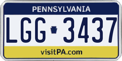 PA license plate LGG3437
