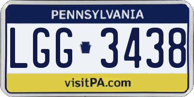 PA license plate LGG3438