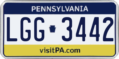 PA license plate LGG3442