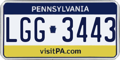 PA license plate LGG3443