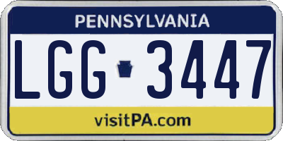 PA license plate LGG3447
