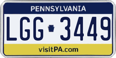 PA license plate LGG3449