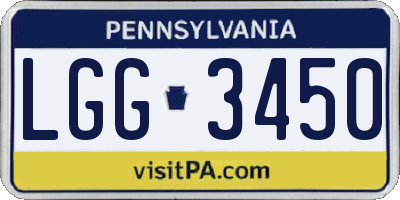 PA license plate LGG3450