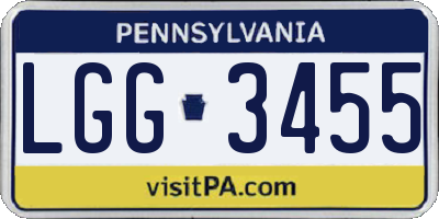 PA license plate LGG3455