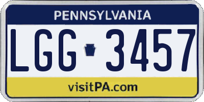 PA license plate LGG3457