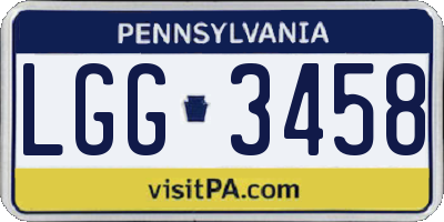PA license plate LGG3458