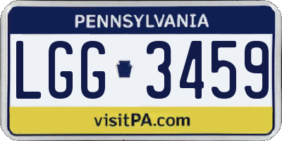 PA license plate LGG3459