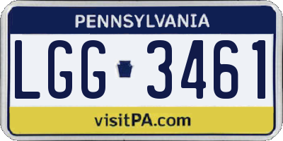 PA license plate LGG3461