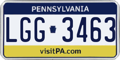 PA license plate LGG3463