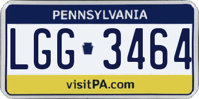 PA license plate LGG3464