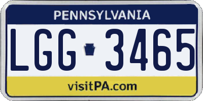 PA license plate LGG3465