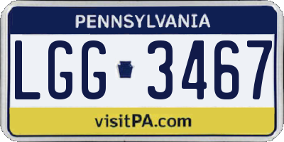 PA license plate LGG3467