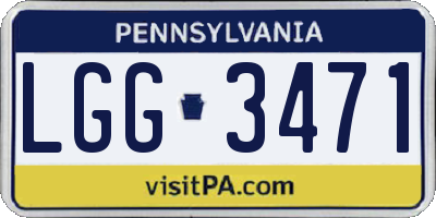 PA license plate LGG3471