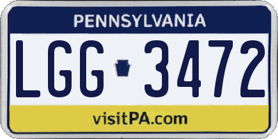 PA license plate LGG3472