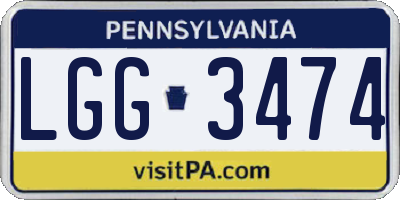 PA license plate LGG3474