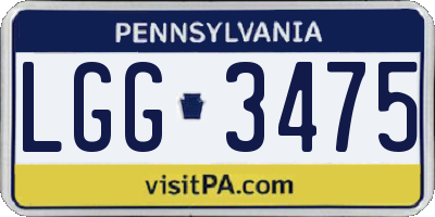 PA license plate LGG3475